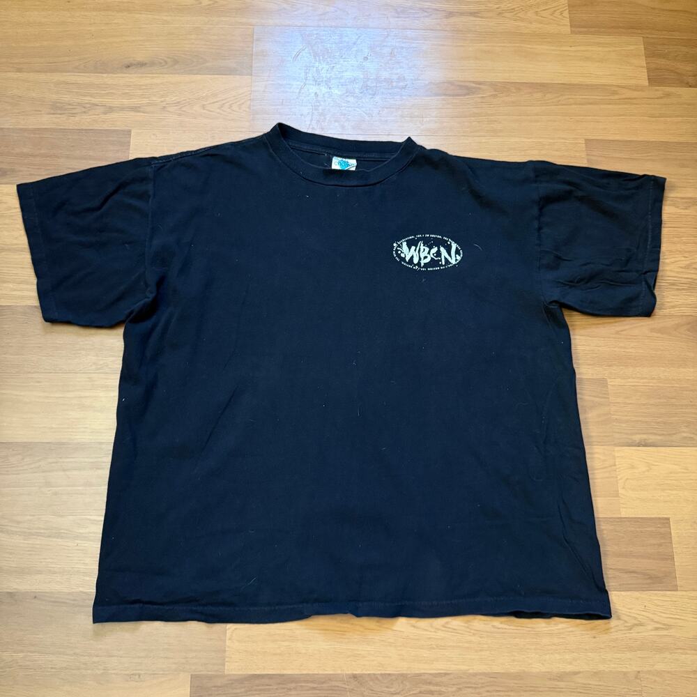Men's Vintage 90's 104.1 WBCN Boston Rock Revolution Black Radio Tee Shirt Sz XL